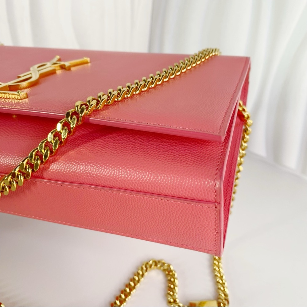 Yves SAINT LAURENT Kate Chain Shoulder Bag Pink Leather Goldtone - Picture 4 of 10